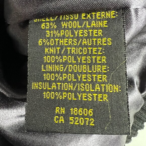 Schott Jacket Men's Extra Large Black Faded Wool Blend Full Zip Bomber Pockets - Picture 9 of 16